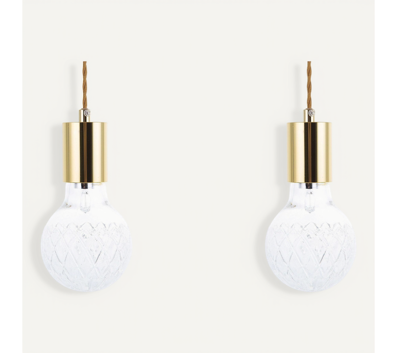 Set De 2 Lampes Suspensions Dorées Anza