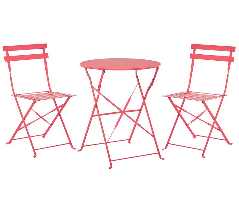 Ensemble Pour Bistro Métal Rouge Fiori