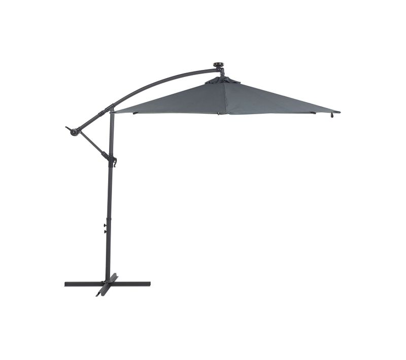Parasol Déporté Gris Graphite Avec Éclairage LED D 285 Cm Corval