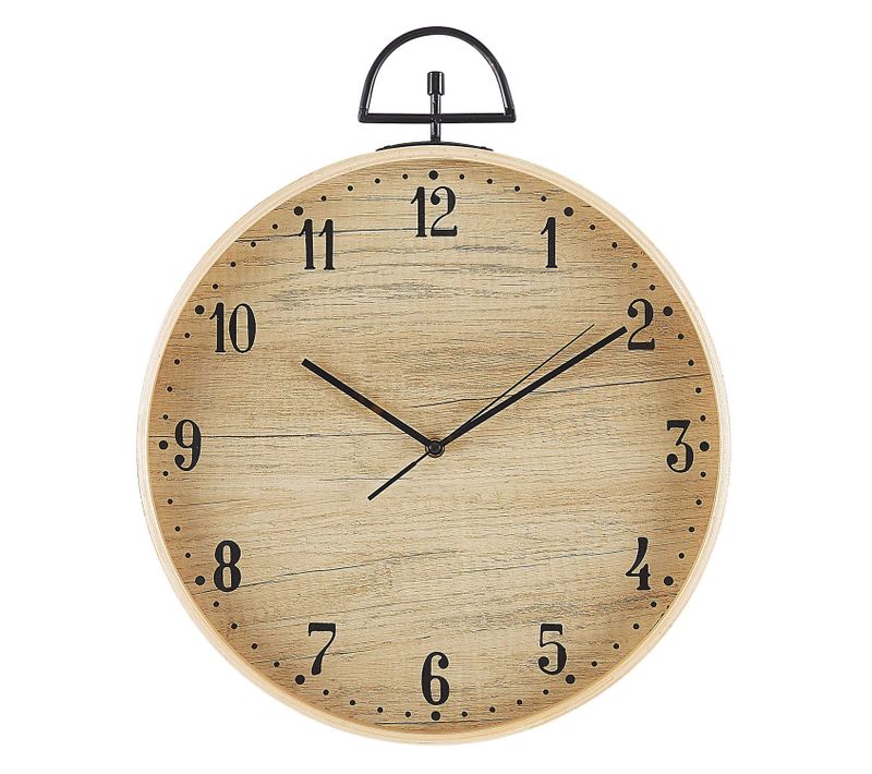 Horloge Murale Effet Bois Clair Ø 40 Cm Opfikon