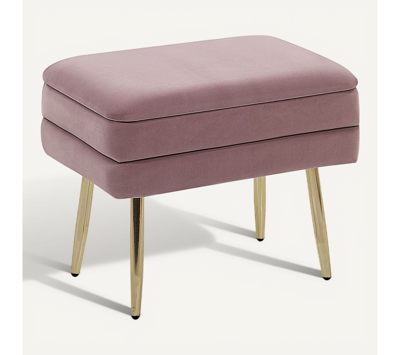 Bout De Lit En Velours Rose Avec Rangement Odessa