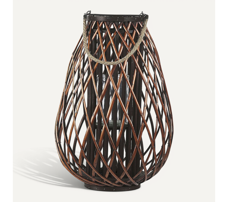 Lanterne Décorative Marron En Bois De Saule 60 Cm Kiusiu