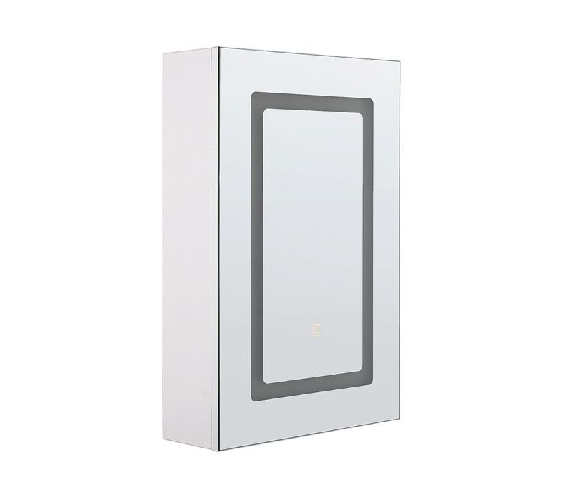 Armoire De Toilette Blanche Avec Miroir Et LED 40 X 60 Cm Condor
