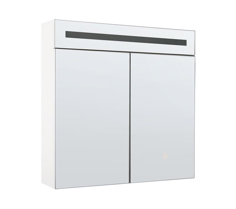Armoire De Toilette Blanche Avec Miroir LED 60 X 60 Cm Jaramillo