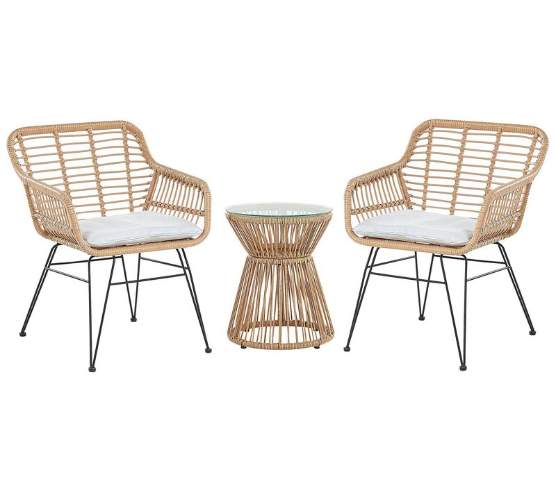 Ensemble Pour Bistro Avec Coussin Marron Clair Trestina