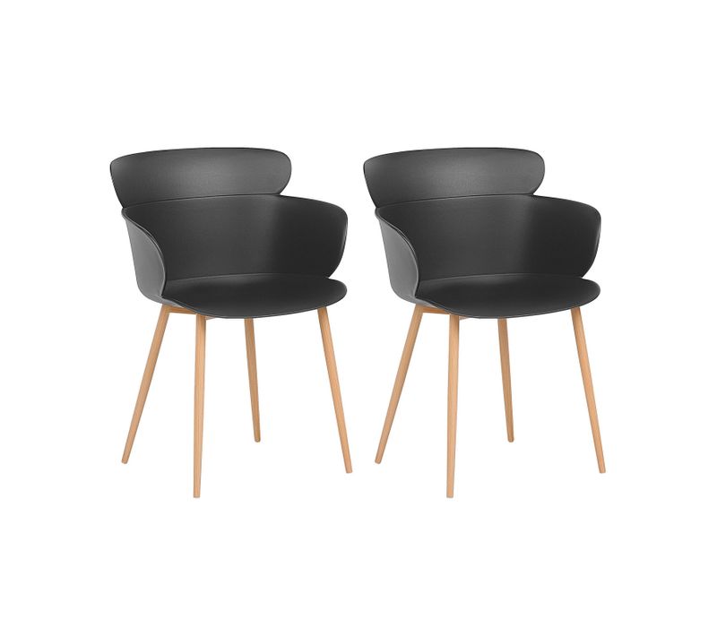 Chaise De Salle à Manger Set De 2 Noir Sumkley