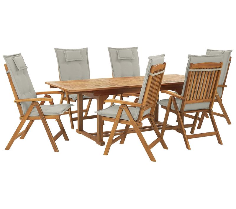 Set De Salle à Manger Bois Solide Taupe Java