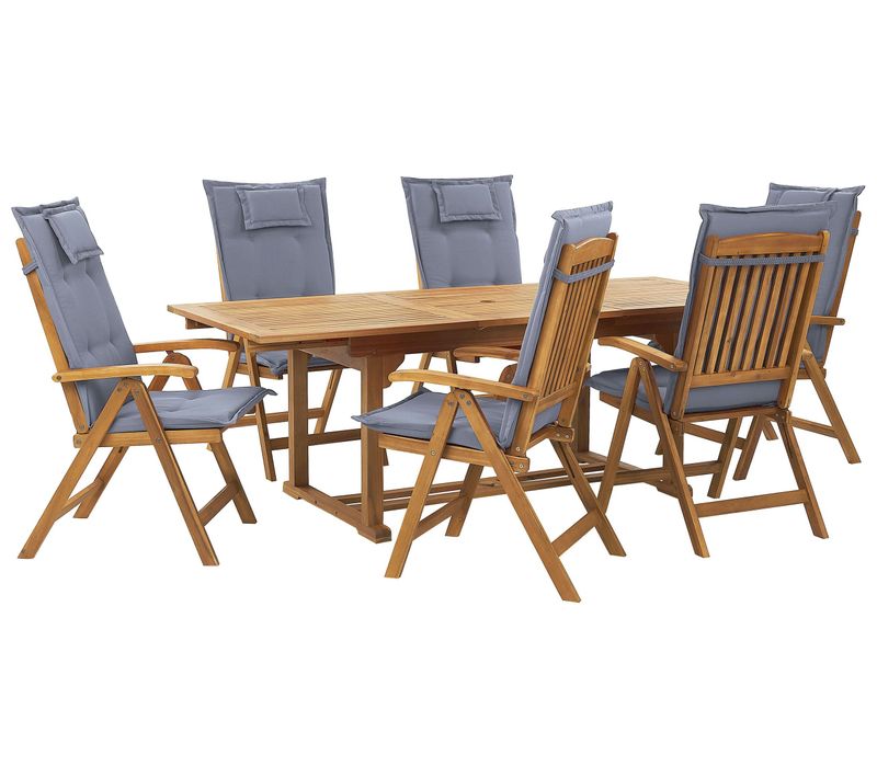 Set De Salle à Manger Bois Solide Bleu Java