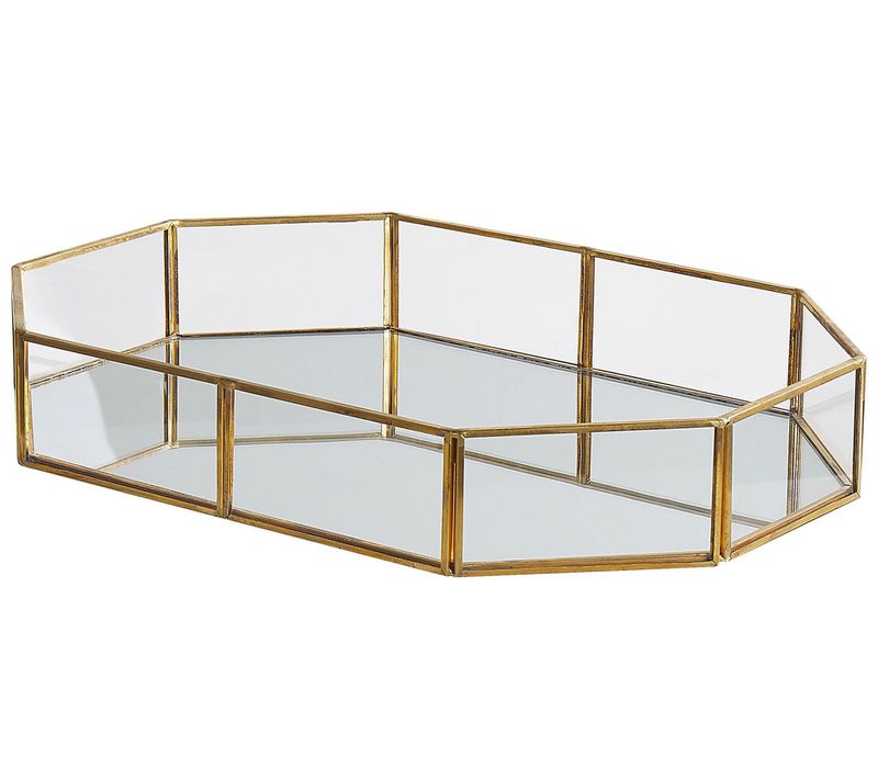 Plateau De Service Doré Effet Miroir Chabris