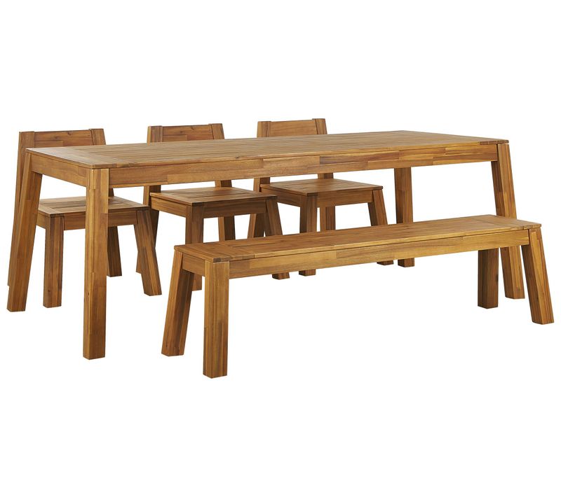 Set De Salle à Manger Bois Solide Bois Clair Livorno