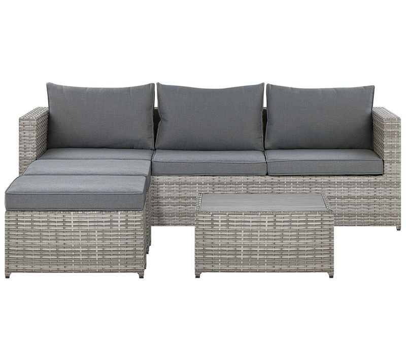 Set De Salon Côté Gauche Polyrotin Gris Clair Sabbia