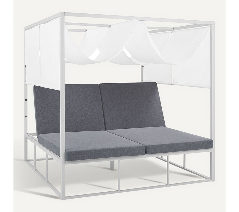 Chaise Longue De Jardin Métal Blanc Pallanza