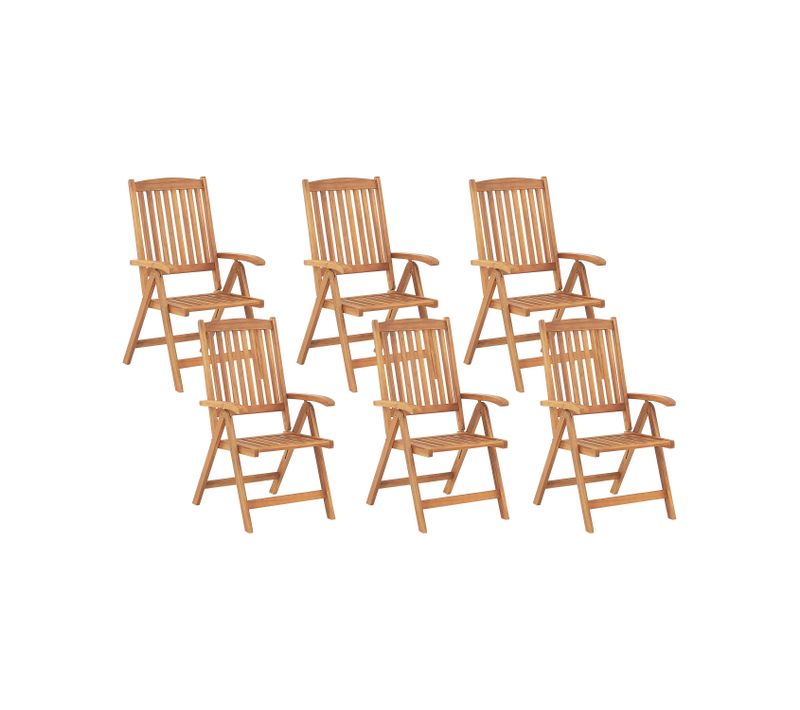 Chaise De Jardin Set De 6 Bois Bois Clair Java