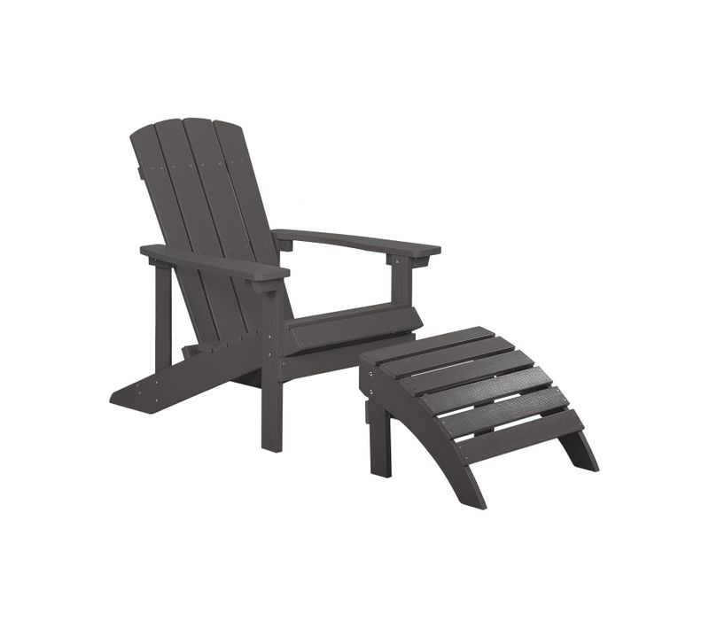 Chaise De Jardin Bois D'ingénierie Gris Foncé Adirondack