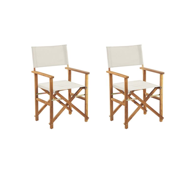 Chaise De Jardin Set De 2 Bois Blanc Cassé Cine