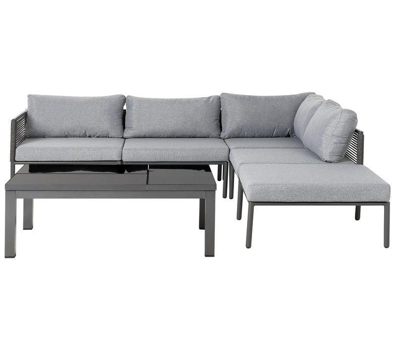 Set De Salon Aluminium Gris Forano