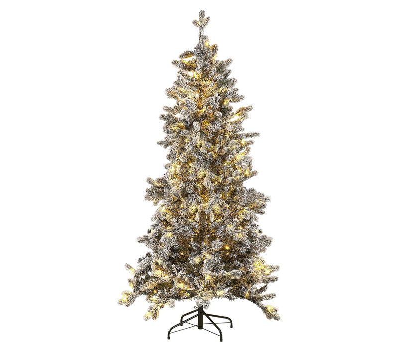 Sapin De Noël LED Effet Neige 180 Cm Blanc Tatlow