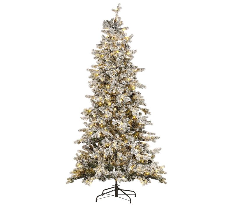 Sapin De Noël LED Effet Neige 210 Cm Blanc Tatlow
