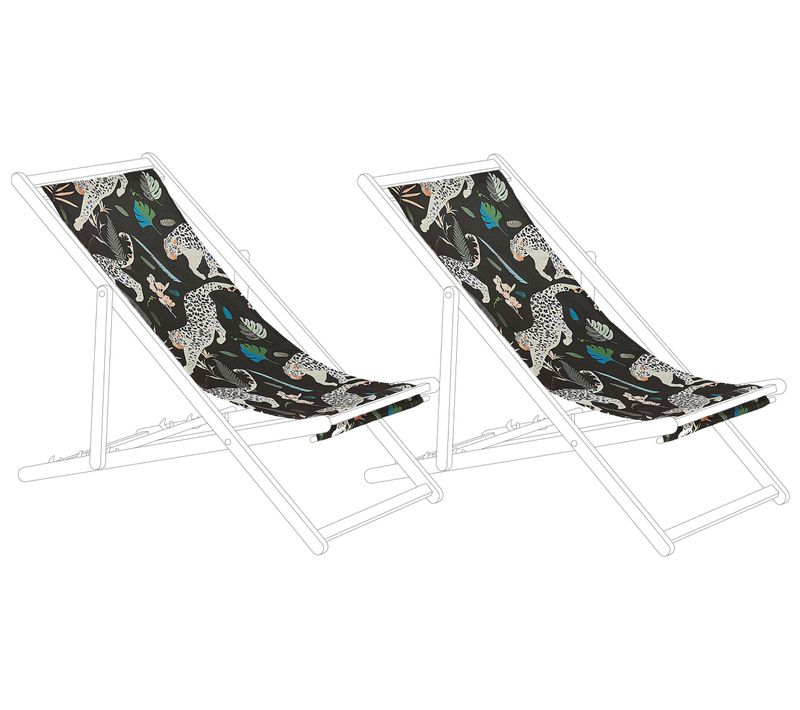 Lot De 2 Textiles Pour Chaises Longues Motif Animaux Anzio / Avellino