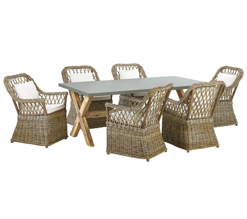 Set De Salle à Manger Béton Bois Clair Maros/olbia