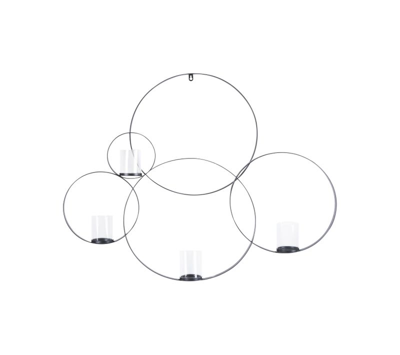 Bougeoir Mural En Métal Noir 80 Cm Buru