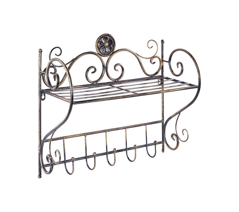 Etagère Murale De Salle De Bains Noire Osorno