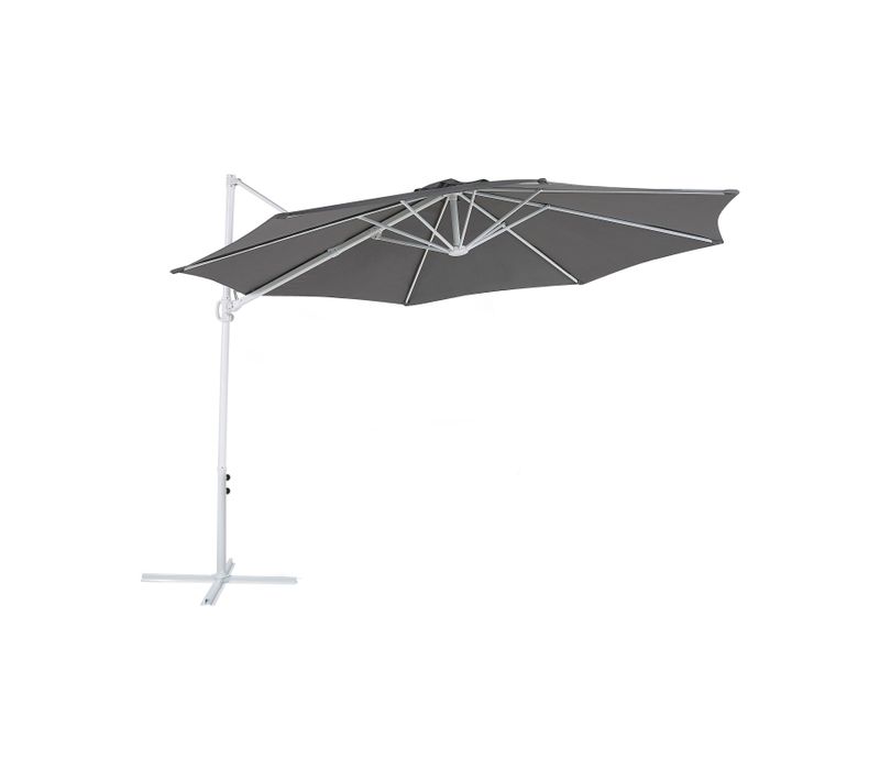 Parasol En Porte-à-faux Gris Foncé Et Blanc D 2,95 M Savona Ii