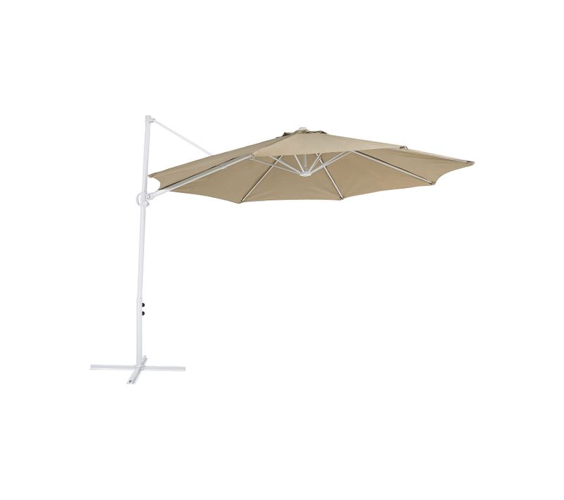 Parasol En Porte-à-faux Taupe Et Blanc D 2,95 M Savona Ii