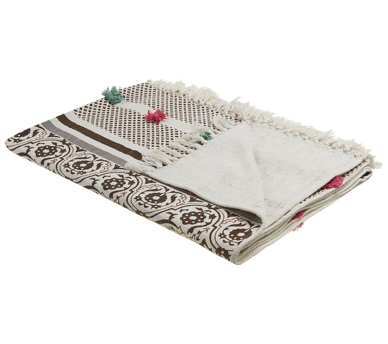 Couverture Chinsurah Coton 130 X 180 Cm Marron