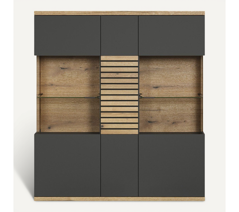 Buffet Haut Vitré 3 Portes - L131 Cm