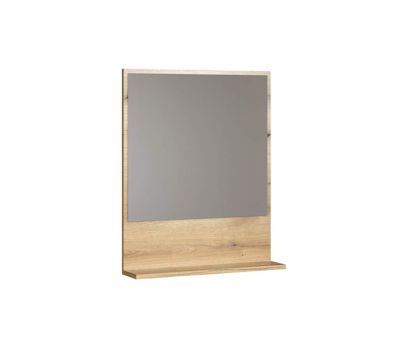 Miroir De Salle De Bain 60cm Avec Étagère Chêne Décor