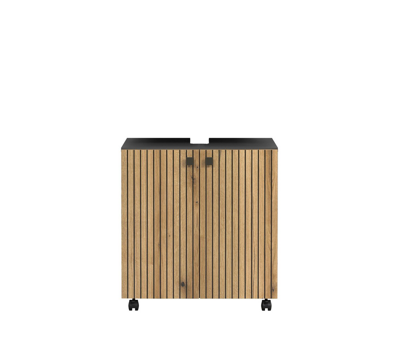 Meuble Sous Vasque Sur Roulettes 2 Portes L60 Cm