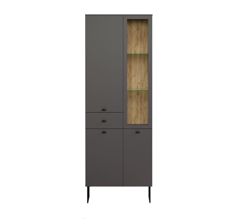 Vitrine 3 Portes, 1 Tiroir Et 1 Niche H197 Cm