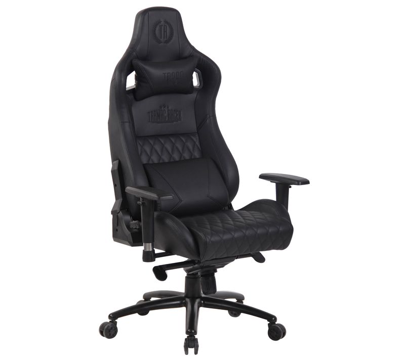 Fauteuil De Bureau Gamer Keren En Véritable Cuir Noir