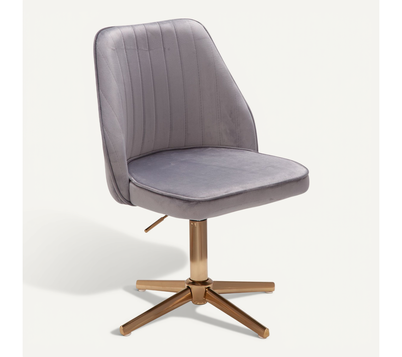 Chaise De Bureau Velours Chaise Pivotante Avec Dossier Gris