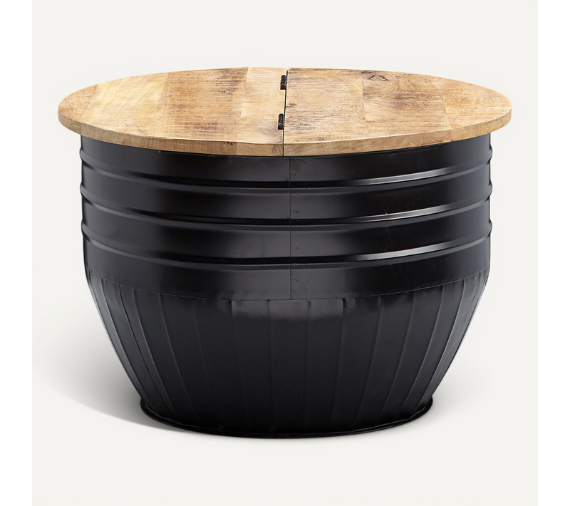 Table Basse Bois Massif 60x41x60 Cm Table D'appoint Table De Salon Rond