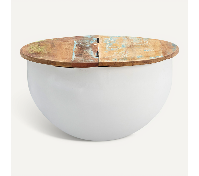 Table Basse Bois Massif D. 60 Cm Table De Salon Table Basse Ronde Moderne