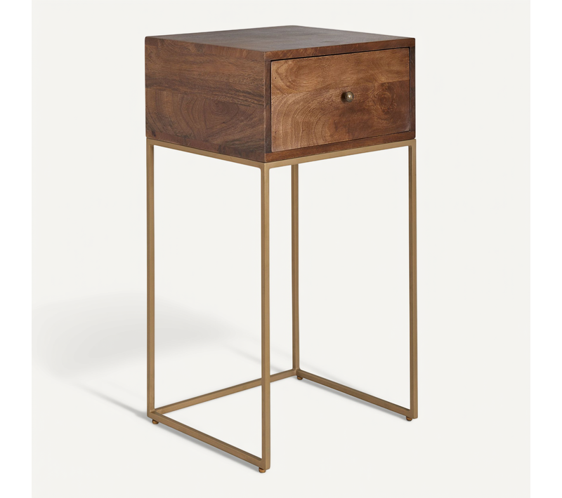 Table De Chevet Bois Massif 40x75,5x35 Cm Table De Nuit D'appoint Haute