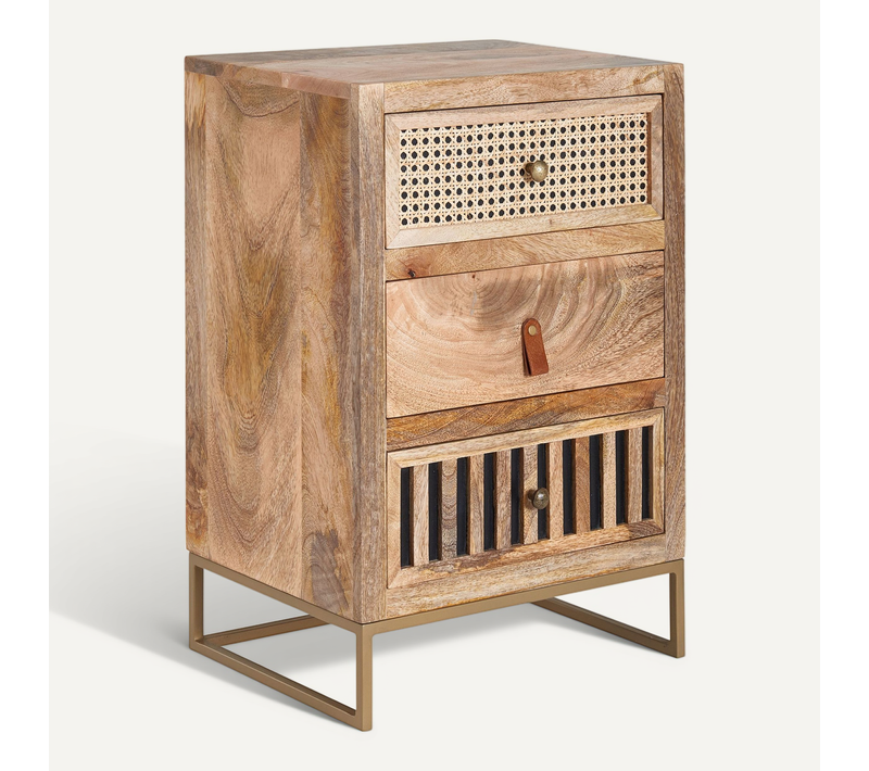 Table De Chevet Bois Massif 40x60x30 Cm Table De Nuit D'appoint Haute Marron
