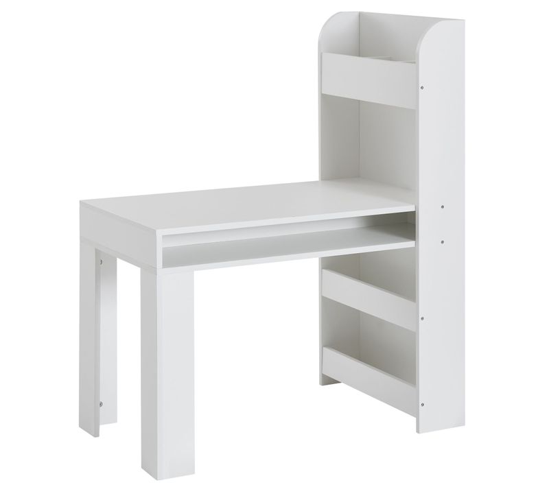 Enfant Blanc 90x50x110 Cm Bureau D'étudiant Table Avec Étagère