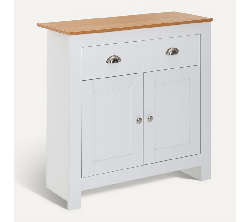 Commode À Tiroirs Blanc / Chêne 79x81x34,5 Cm