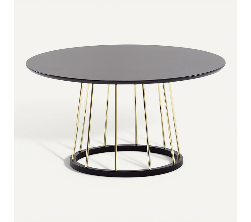 Table Basse Ronde 80 Cm Table De Salon En Métal Noir