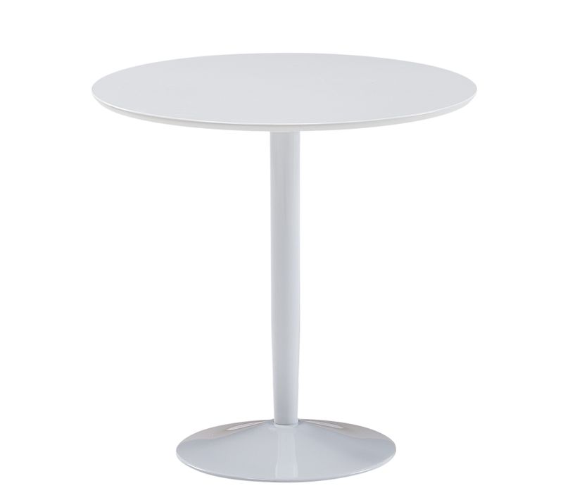 Table De Salle à Manger Ronde 75x75x74cm Blanc Haute Brillance Table De Cuisine