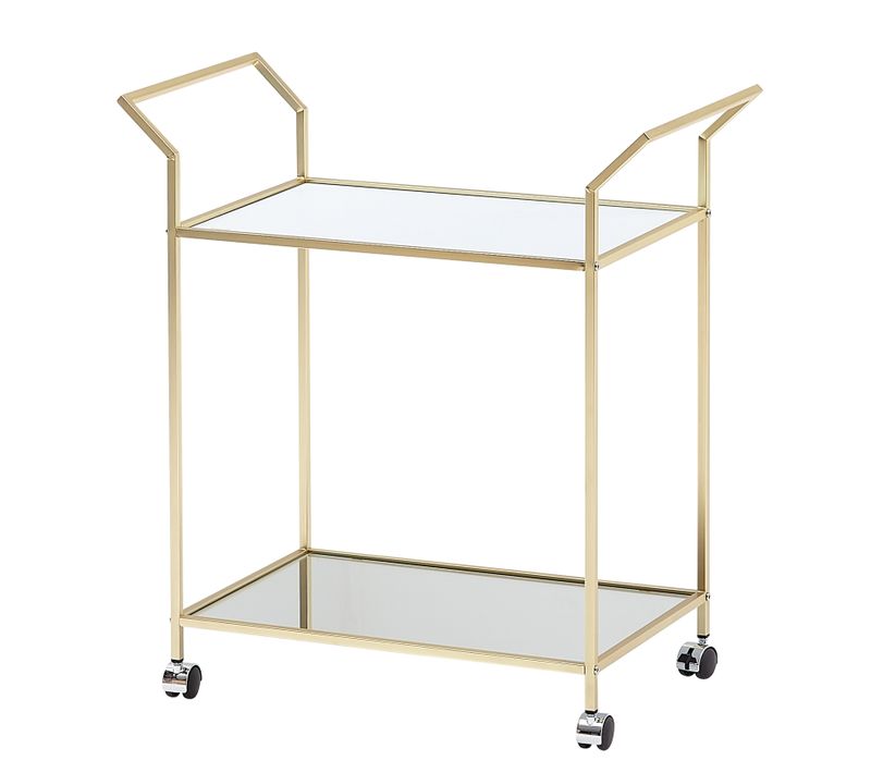 Design Chariot De Service Verre Or 73x78x37 Cm Rétro Chariot De Thé