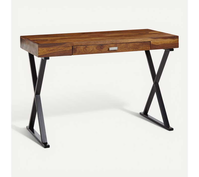 Table De Bureau Petit 120x55x78 Cm Table Pour Ordinateur Avec Rangement Noir