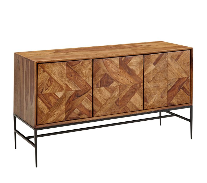Buffet 123 Cm Bois Massif Sheesham Commode Portes Armoire Moderne