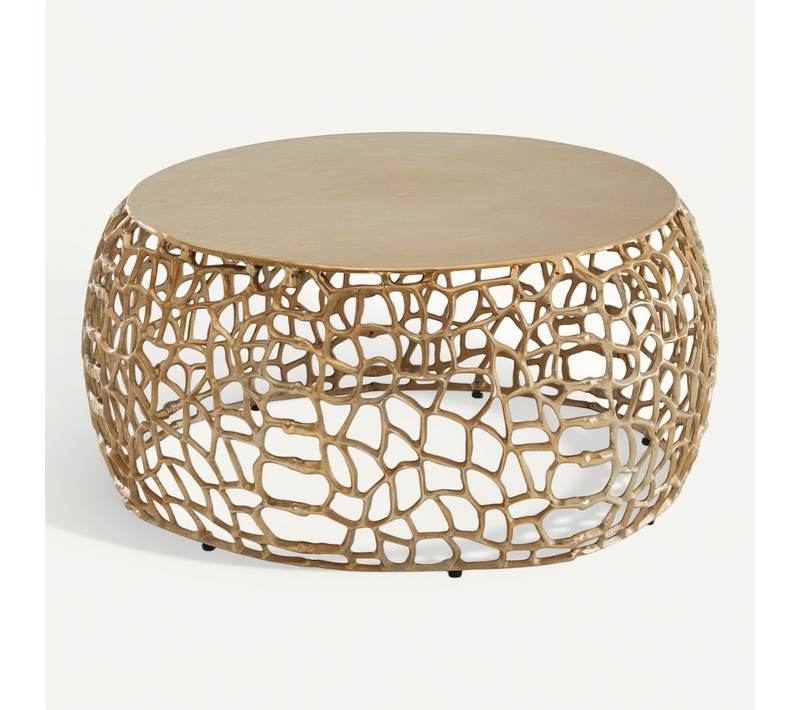 Table Basse Ronde Métal 66x66x30 Cm Petite Table De Salon Moderne