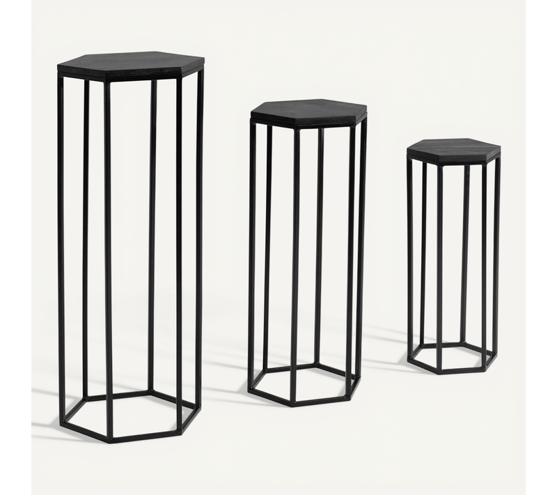 Tables Gigognes Bois Massif Table D'appoint Basse Moderne Lot De 3