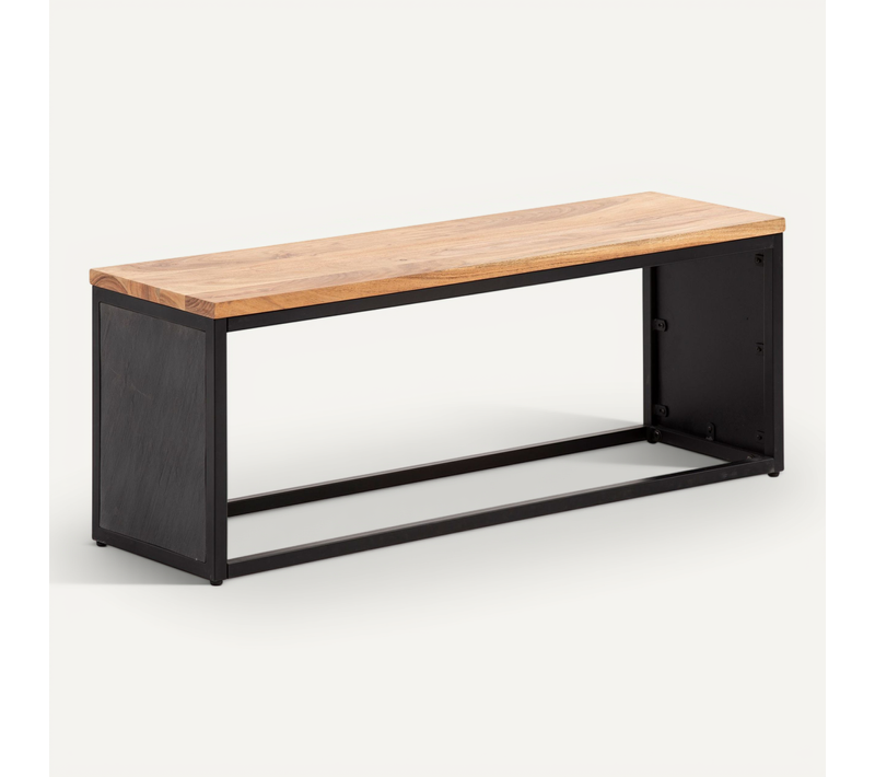 Banc En Aspect Pierre 120 Cm Bois Massif Banc Banquette Couloir Noir