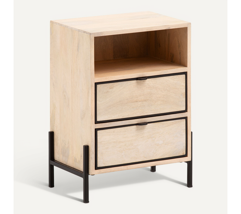 Table De Chevet Bois Massif 43x60x30 Cm Table De Nuit D'appoint Haute